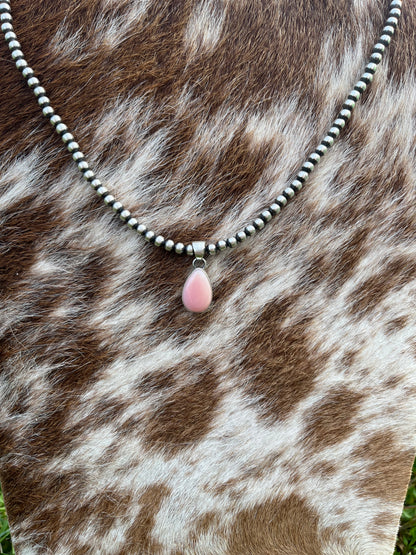 Pink Conch Tear Drop Pendant