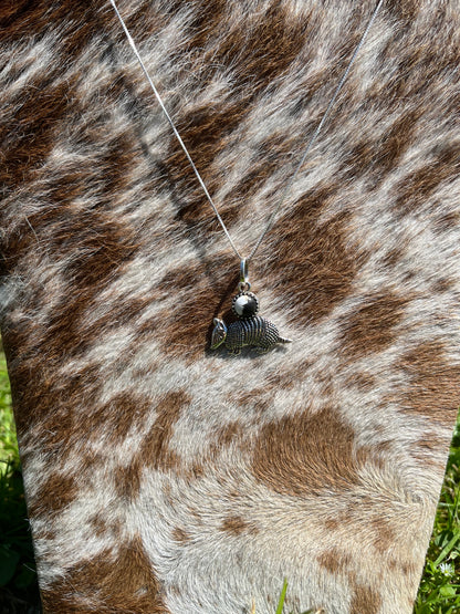 White buffalo Armadillo Necklace