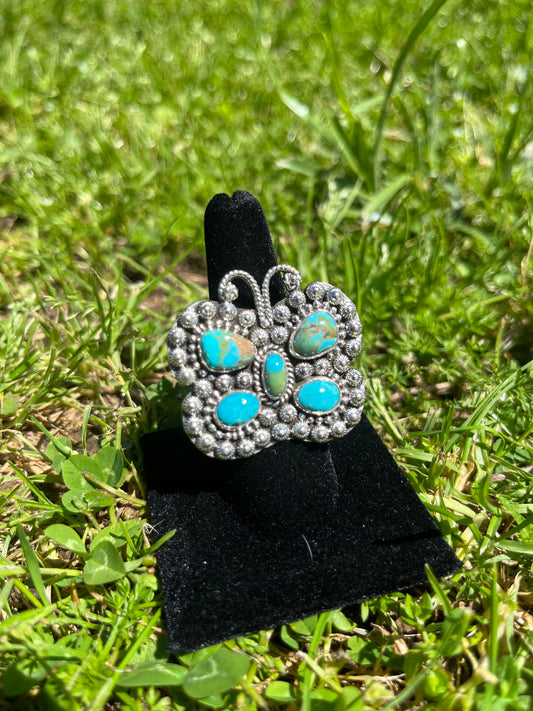 Turquoise Butterfly Ring