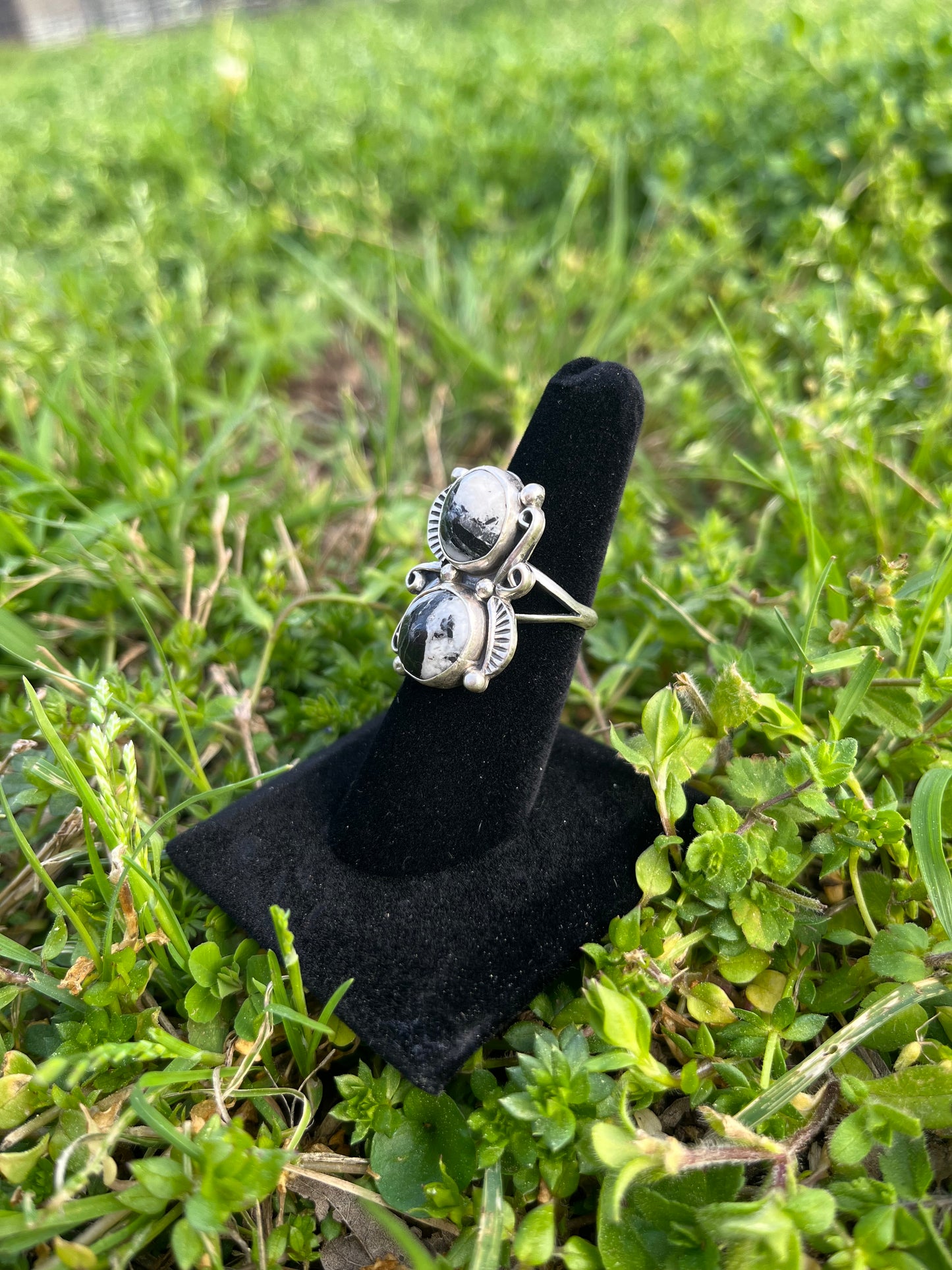 Adjustable White Buffalo ring