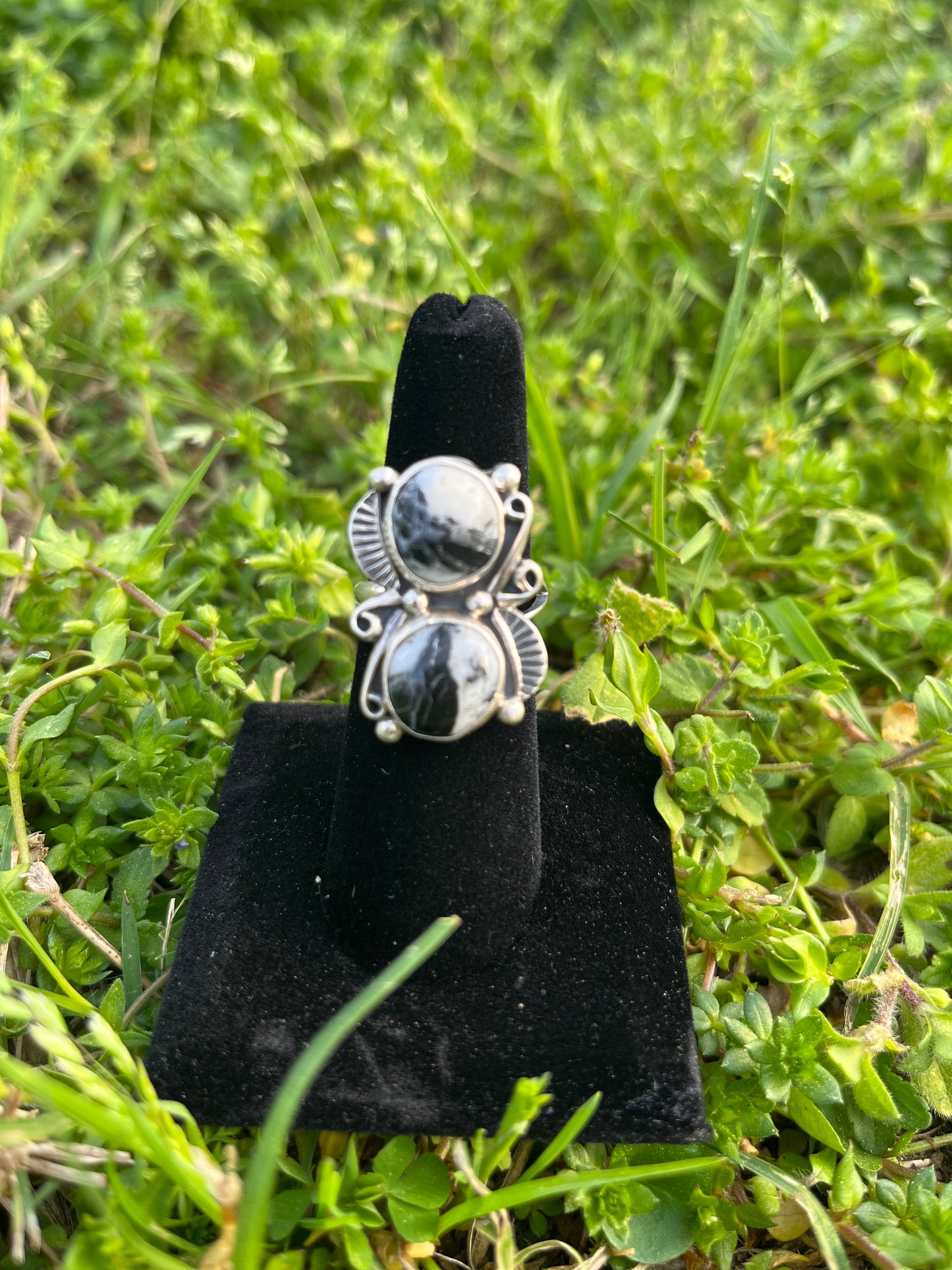 Adjustable White Buffalo ring