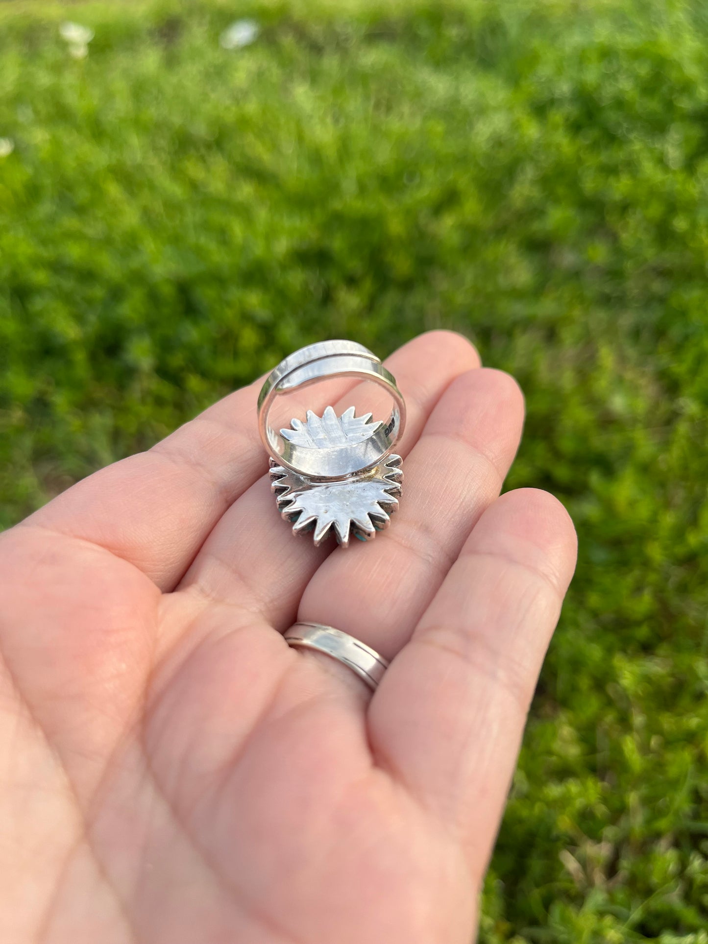 Adjustable Turquoise Cluster Ring