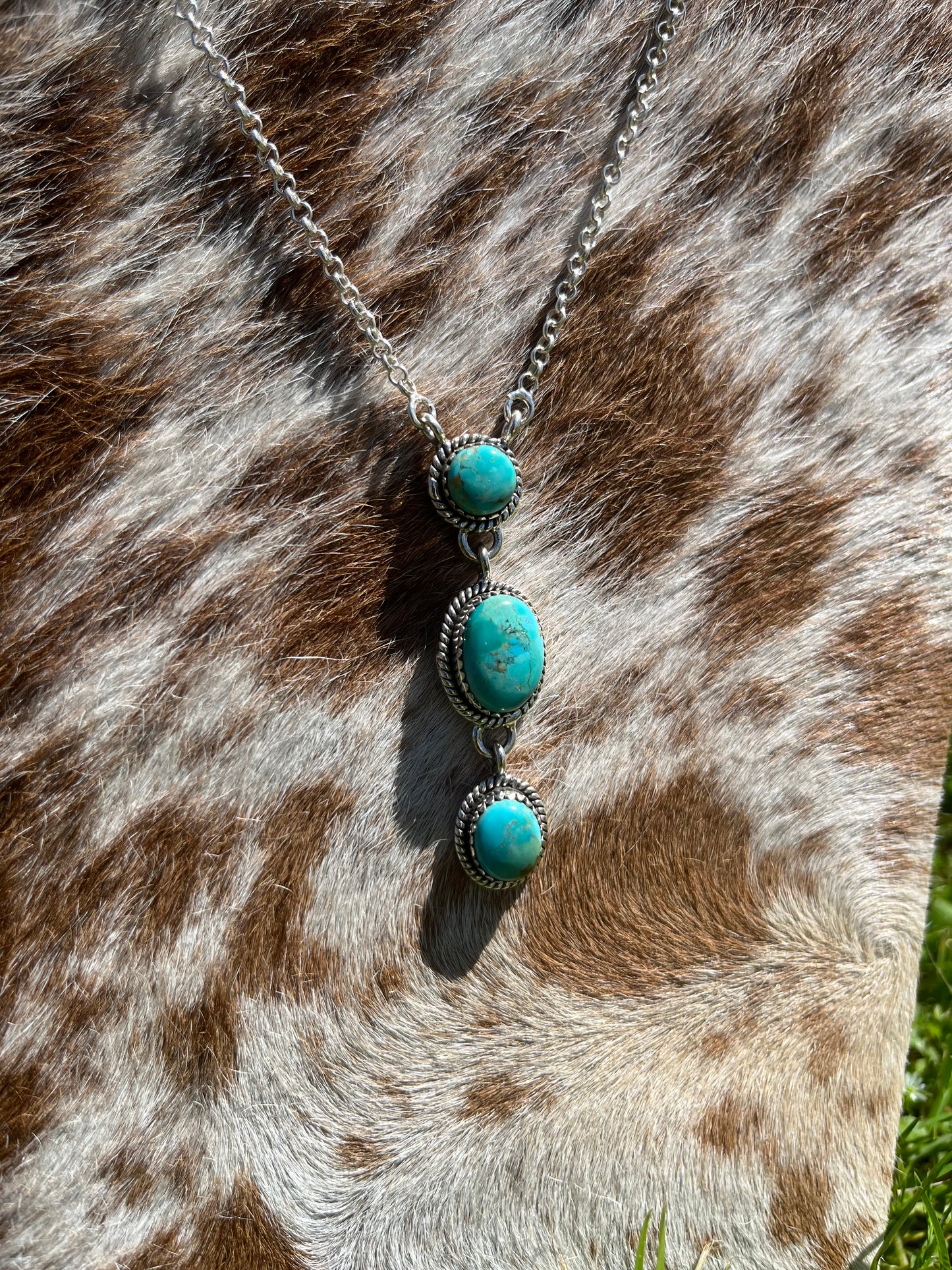 Kingman Turquoise Lariat Necklace