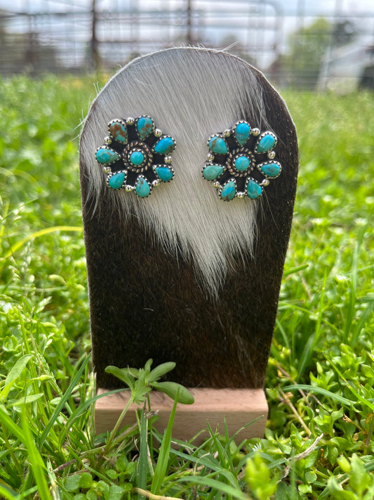 Turquoise Flower Earrings