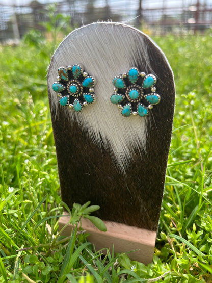 Turquoise Flower Earrings