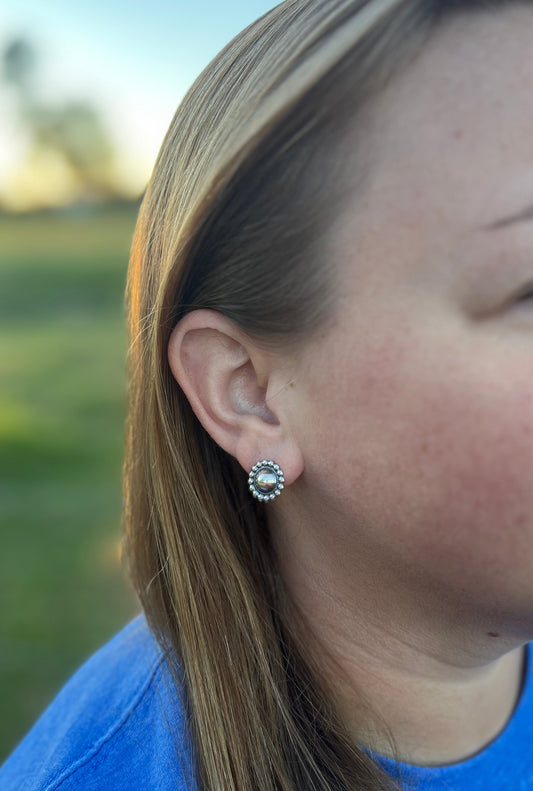 Circle Sterling Silver Dot Earrings